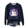 thumbnail image 1 of NMMUED Chandail en Molleton d'Halloween pour Femmes, T-Shirts Graphiques pour Femmes, Chandail en Molleton Col Rond d'Halloween, T-Shirts à Manches Longues pour Femmes, Mignons T-Shirts d'Halloween pour Femmes, Marine m, 1 of 4