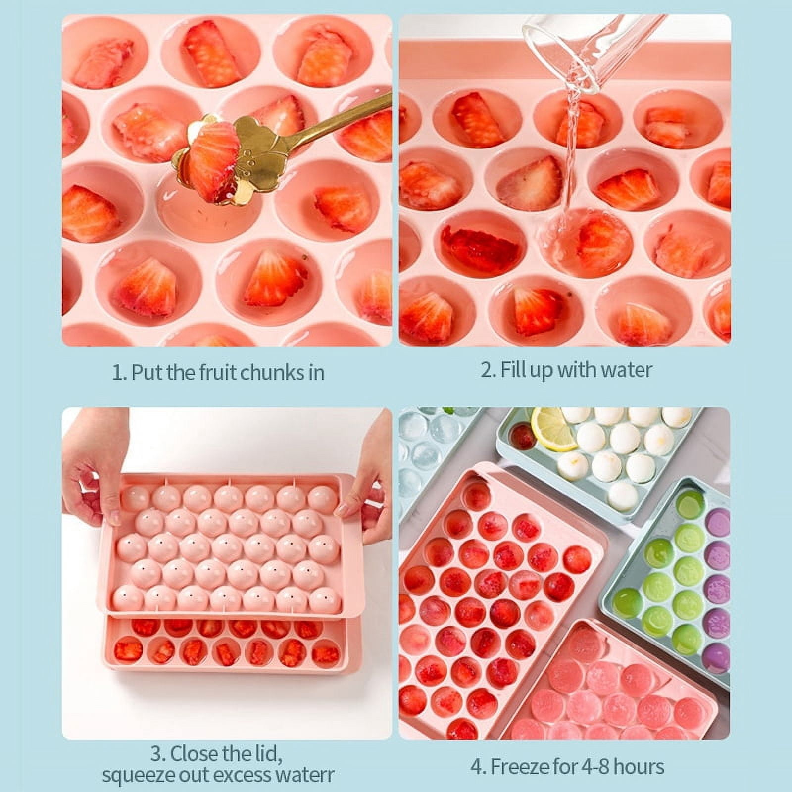 3D Round Ice Cube Tray Ice Boll Hockey PP Mold Frozen Whiskey Ball Food Grade Round Spherical Household Frozen Ice Block