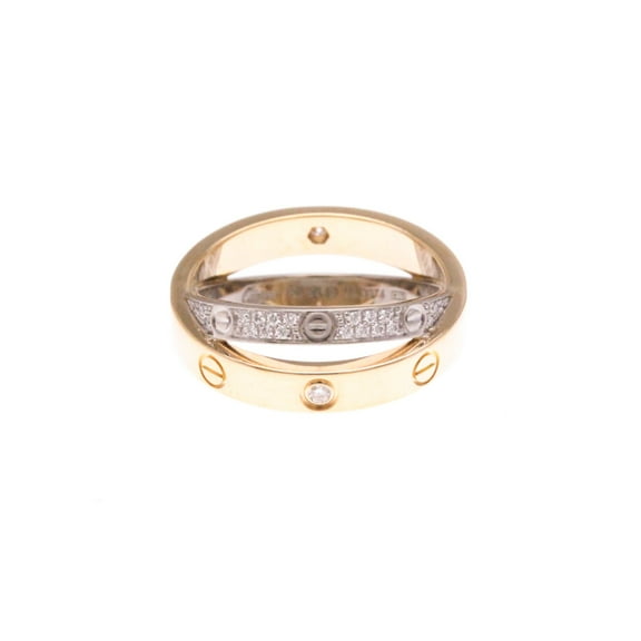 Pre-Owned Cartier Be Love Ring Pavé Diamond Pink Gold (18K),White Gold (18K) Fashion... (Good)