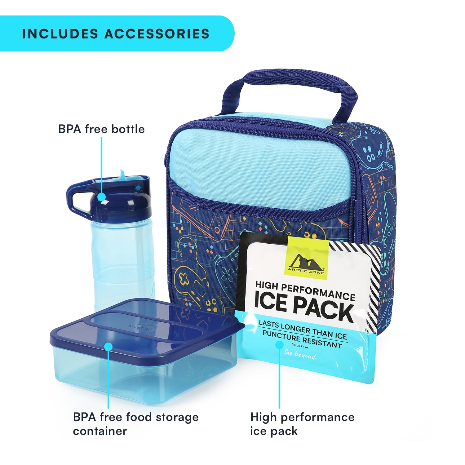 Arctic Zone Combo Lunch Box, Electric Controller, Includes Food Container, Water Bottle, and Ice Pack