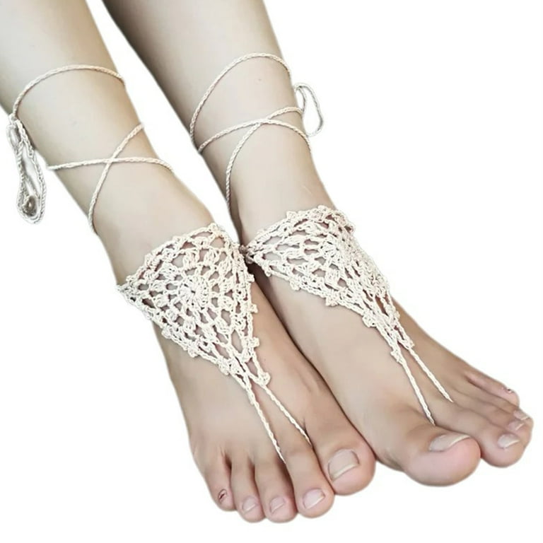 Wedding Anklet Shoes Crochet Barefoot Sandals Ankle Bracelets