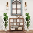 thumbnail image 2 of HOMCOM Faux Fiddle Leaf Fig Tree Set of 2, 4FT Fake Tree for Indoor Decor, 2 of 10
