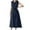 Dark Blue, variant on Womens Cotton Linen Tank Sundress Tunic Solid Color Sleeveless Maxi Dress Crewneck Bow Tie Front Keyhole Back Dresses