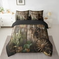 thumbnail image 2 of Manfei Western Theme 7-Piece Bedding Comforter Set for Female Men,Green Cactus King Bedding Sets,Rustic Retro Farmhouse Ultra Soft Bed Sheets,Luxury Bedroom Decor,Reversible, 2 of 8