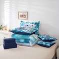 thumbnail image 6 of Manfei Watercolor Axolotl Print 7 Pieces Full Size Bedding Sets,3D Printed Salamander Full Size Bed in a Bag,Navy Blue Reversible, 6 of 7