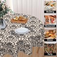 thumbnail image 4 of Boho Tablecloth Round 60 Inch Farmhouse Brown Bohemian Table Cloth Washable Vintage Floral Outdoor Tablecloth for Dining Room Kitchen Holiday Party Picnic Home Decor, 4 of 6