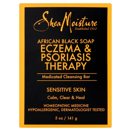 (2 pack) Shea Moisture Eczema & Psoriasis Therapy African Black Soap, 5