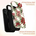 thumbnail image 4 of Plaid Bow iPhone Case for iPhone 16 15 14 13 12 11 Pro Max Mini – Classic Green Plaid Pattern with Red Striped and Satin Bows, Protective Hard Cover, 4 of 6