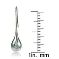 thumbnail image 2 of Sterling Silver Blue Topaz Teardrop Lotus Drop Earrings, 2 of 2