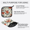 thumbnail image 3 of Yayeee Oven Mitts and Pot Holder Set of 2 Heat Resistant Kitchen Gloves Baking Hot Pad, Large Red Floral Pattern, 3 of 5