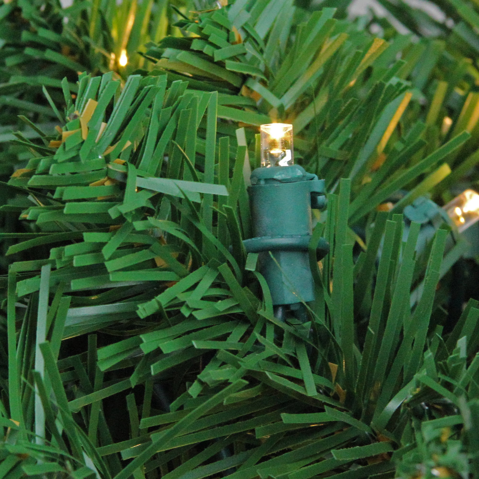 36" Pre-Lit Pine Artificial Christmas Column Swag - Warm White LED Lights