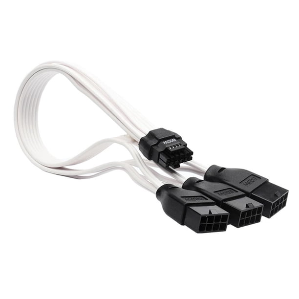 Cable de extensión PCI-e 5.0 Cable de 30 cm para GPU RTX 3090Ti 4070Ti 4080 4090 (Blanco)