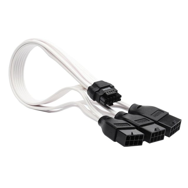 Cable de extensión PCI-e 5.0 Cable de 30 cm para GPU RTX 3090Ti 4070Ti 4080 4090 (Blanco)