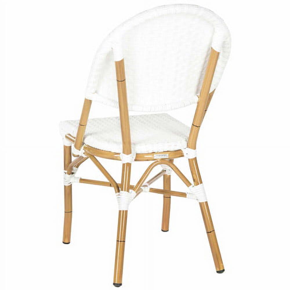 Safavieh Barrow Wicker Indoor-Outdoor Stacking Side Chair, Off White, Set of 2