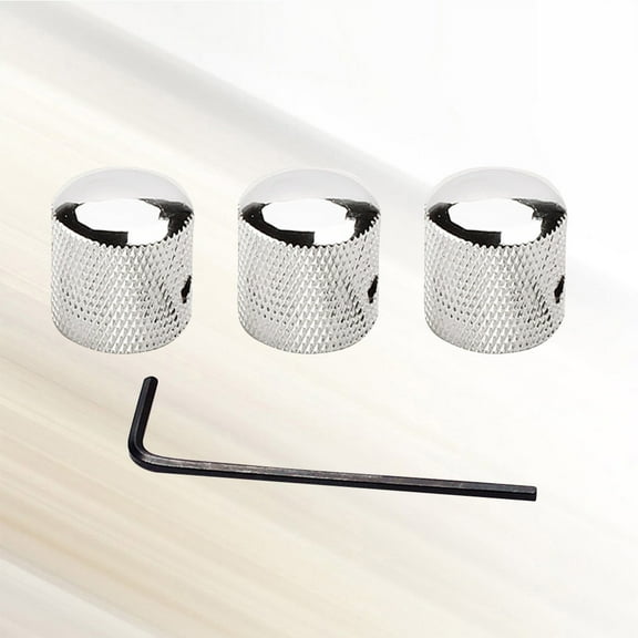 Masteelf  3 Pcs Electric Guitar Knob Chrome Volume Tone Control Knobs