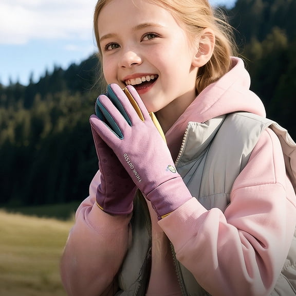 Snow Mittens for Boys Warm Lined Waterproof Gloves Kids Cold Weather Ski Gloves for Ages 7-13 Years Girls