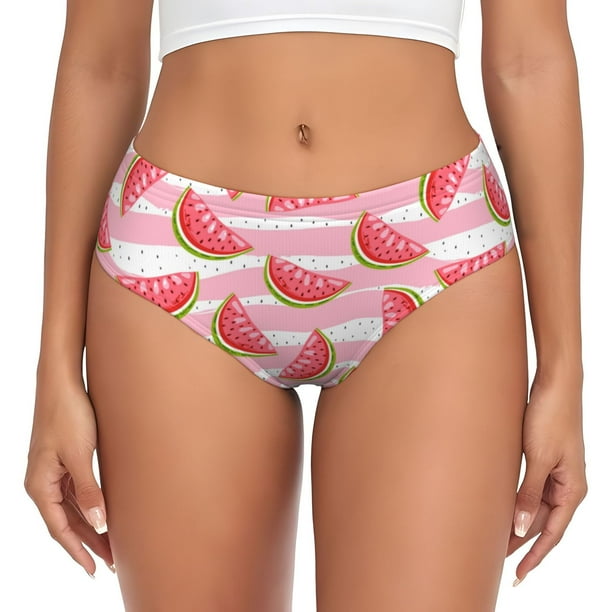 Fotbe Sweet Watermelon Calzones Estampados para Mujer – Ropa Interior de Algodón, Cómoda, Suave y Elástica-Small