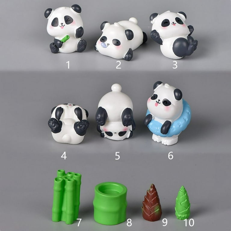 Panda-Modell Mini-Panda-Statue Pflanze Blumentöpfe Ornamente