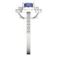 thumbnail image 3 of 1.615 ctw Solitaire with Zirconia Diamond Accents Anniversary Ring for Women | Round Cut Simulated Tanzanite | Hyperallergenic Solid 14K White Gold, 3 of 5