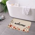 thumbnail image 3 of FJPT Welcome Floral Non Slip Flannel Polyester Floor Mat For Bathroom Kitchen Bedroom Decor 16x24 inch, 3 of 5