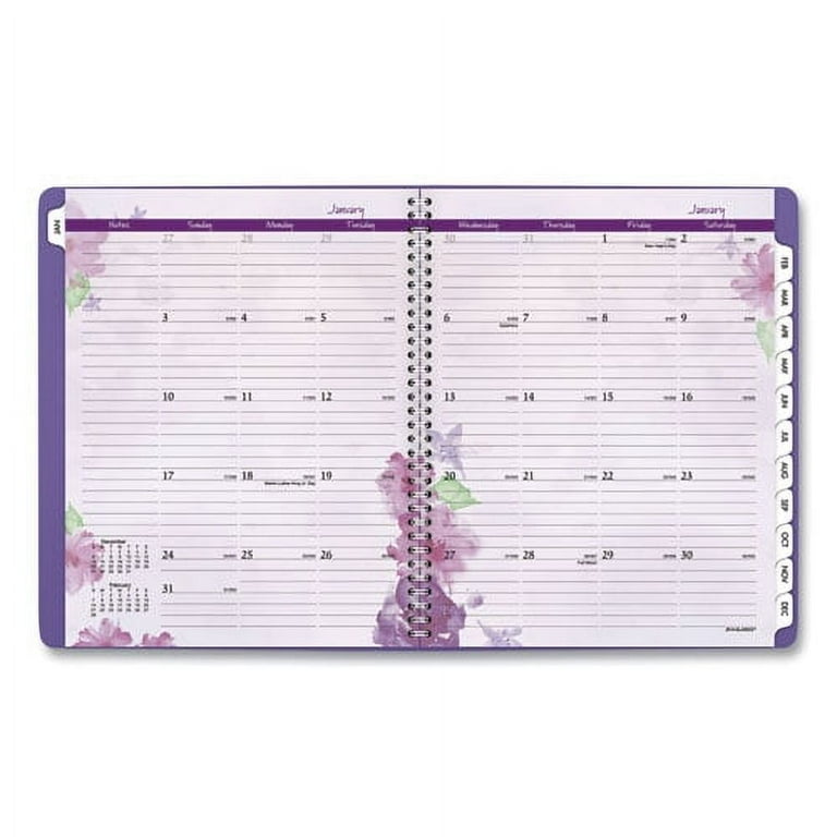 Beautiful Day Weekly/Monthly Planner, Vertical-Column Format, 11 x 8.5, Purple Cover, 13-Month (Jan to Jan): 2024 to 2025