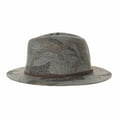 thumbnail image 2 of WITHMOONS Wool Felt Fedora Panama Hat Camouflage Pattern Wide Brim SL6529 (Green), 2 of 4