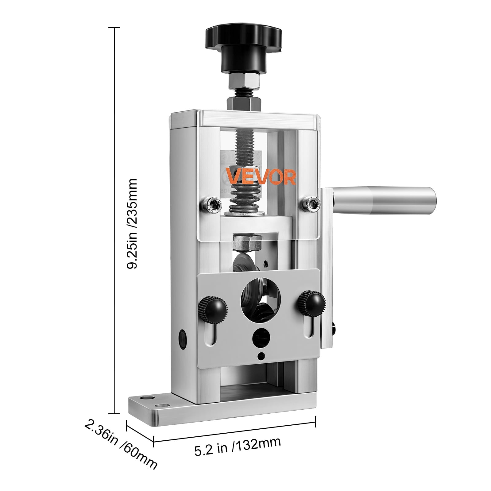 VEVOR Manual Wire Stripping Machine, 0.06-1 in, Copper Stripper with Hand Crank or Drill Powered, 64Mn Quenched Blades,45# Steel Rollers,Aluminum Alloy Frame Wire Peeler,for Scrap Copper Recycling