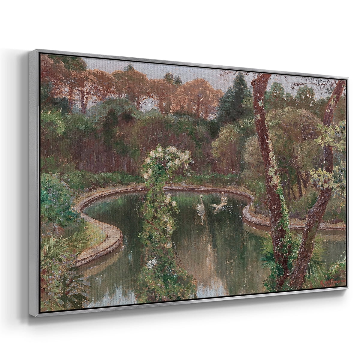 Vintage Landscape-CCCLXXII By Wexford Home Framed in Silver Wood Gallery Wrapped Canvas 27 in. x 41 in.