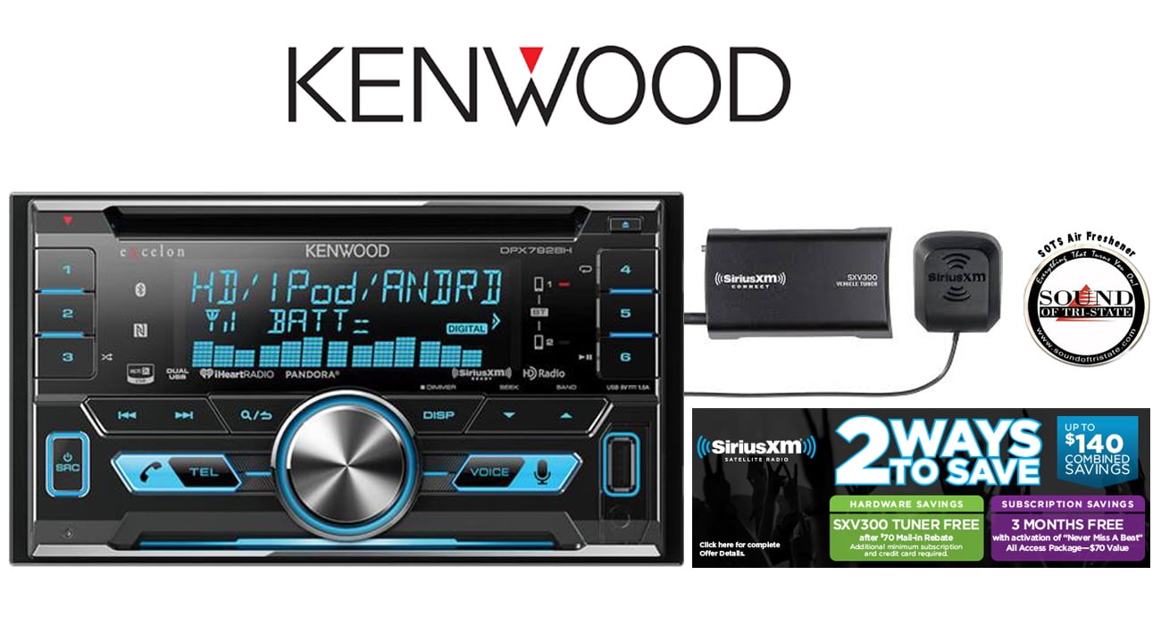 Kenwood DPX792BH Receiver w/ Bluetooth HD Radio & SiriusXM Satellite
