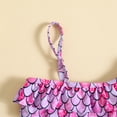 thumbnail image 5 of GYRATEDREAM Infant Baby Girls Two Piece Swimsuits Print Bikini One Shoulder Ruffle Tankini Bathing Suit, 5 of 8