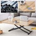 thumbnail image 5 of Hi loPres 4-in-1 Lift Top Expandable Dining Table, Light Wood Melamine & Black Legs, Space-Saving Table for Small Apartment, 5 of 12