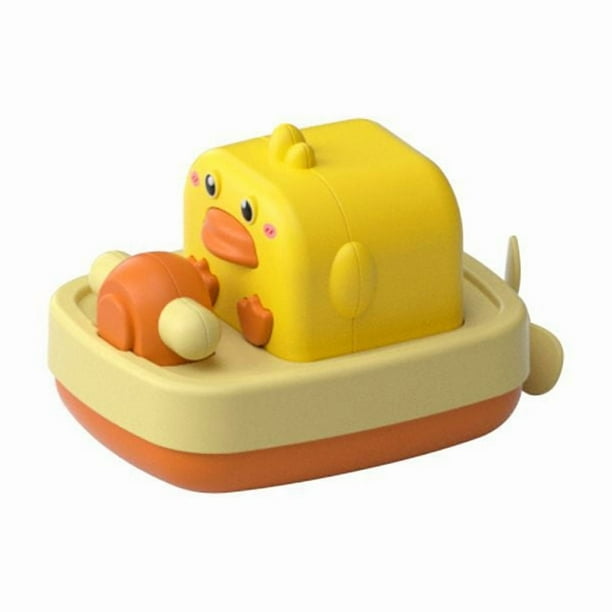 Baby bath water toy - Windup Ship Bath Toy, Cartoon Animal Yellow Duck Boat Toy Wind-up Yacht Bathtub Toy Clockwork Frog Boat Water Toy Speed Boat Tub Toy (Duck)