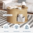 thumbnail image 4 of Garderth Round Coffee Table,28" Mid Century Modern Coffee Table With Storage,Wood Fluted Center Table,Accent Table With Sliding Tambour Door For Living Room, 4 of 7