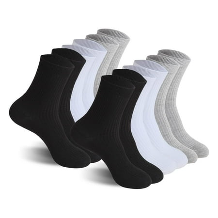 

LNGWIOO 6 Pairs Men Women Cotton Socks Athletic Socks Crew Socks (6-9 Multi)