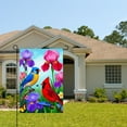 thumbnail image 2 of AMHNF Linen Garden Flag with Birds and Flowers for Spring Summer Home Outdoor Garden Yard Door Decor 12x18 inch, 2 of 5
