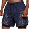 thumbnail image 3 of Vetsdori Mens Beach Shorts Summer Lining 2 in 1 Short Pants Dry Fit Casual,Pocket Sports Swim Trunks Elastic Waist Shorts for Men Breathable,Size XL, 3 of 8