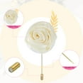 thumbnail image 3 of Uxcell 6 Pcs Ramilletes de Rosa para Novios Pins para Hombres Ceremonia de Boda Aniversario Prom Fiesta Formal, Crema(4.7"x2"), 3 of 7