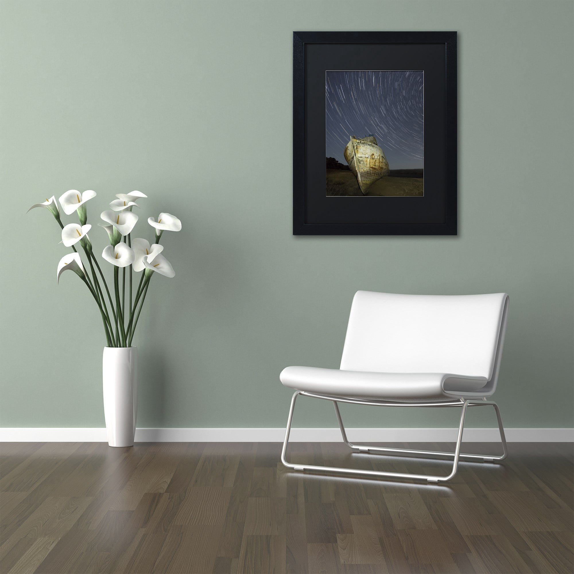 Trademark Fine Art "Point Reyes II" Canvas Art by Moises Levy Black Matte, Black Frame