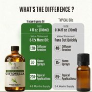 TRATAK ORGANICS Citronella Essential Oil – Huge 118 ML – 100% Pure and Natural – Premium Grade Essential Oil for Diffuser and Aromatherapy, Skin, Massage, Candle and Soap Making Fragrance