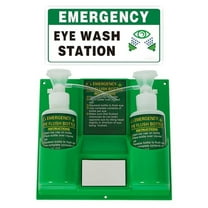 YUEWO Portable Eye Wash Station Wall Mounted Emergency Eyewash Station Eye Wash Kit,2 * 16.9-oz. Bottles,Flush Bottles Kit, No Solution