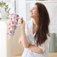 thumbnail image 6 of Pink Cherry and Bow Pattern 40 oz Tumbler with Handle Straw Lid | Insulated Cup Reusable Stainless Steel Water Bottle Travel Mug Cupholder Friendly | Gifts for Women Men Him Her | Trek Colle, 6 of 6