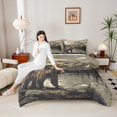 thumbnail image 4 of Manfei Teens Female Men Safari Bear Full Size Comforter Sets 3-Piece,Woodland Wildlife Bedding Comforter Set,Jungle Animal Lightweight Bedding Sets,Microfiber Bedroom Decor,Reversible, 4 of 8