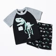 thumbnail image 2 of NIEWTR Toddler Boy Clothes Cartoon Cotton Summer Short Sleeve T-Shirt and Shorts Kids Outfit Set 2-7 Year（Black,5-6 Years), 2 of 9