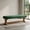 Natural Oak & Green, variant on Fnova Tufted Upholstered Bench with Curved Wood Trestle Legs, 55 Inch Dining Bench for Bedroom Entryway Living Room