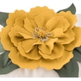 thumbnail image 3 of JWH 3D Handmade Decorative Floral Throw Pillow Covers for Gift and Decor 18x18inch in Yellow, 3 of 8