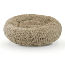 Precious Tails Super Luxe Shaggy Faux Fur Donut Bolster Dog Cat Bed - Medium