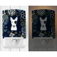thumbnail image 2 of Blue Flowers Bull Terrier Ceramic Night Light, 2 of 2