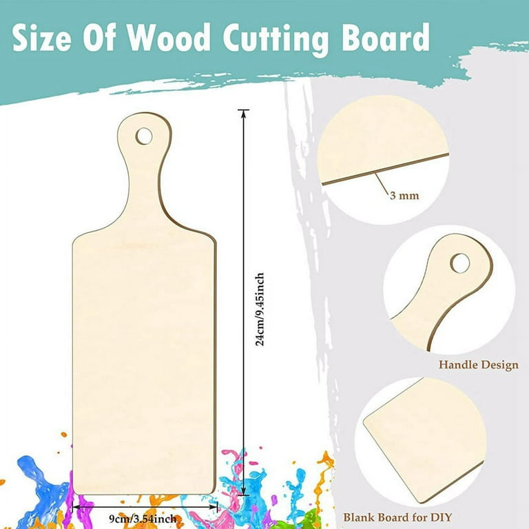 Wooden Diy Cutting Board Blank Paddle With Handle Food Serving