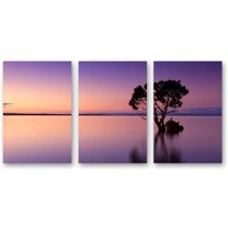 Idea4wall 3 Piece Landscape Canvas Wall Art Mountain and Lake Canvas Prints Modern Home Wall Decor, 24"x36"