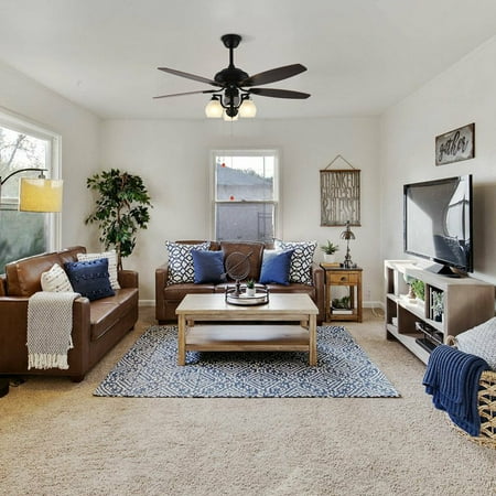 

52 Indoor Ceiling Fan With Light Ceiling light with Fan Chandelier Lamp pendent celling lighting lamp light fixture Fandelier Remote Control 3 Fan Speeds Glass Lampshade